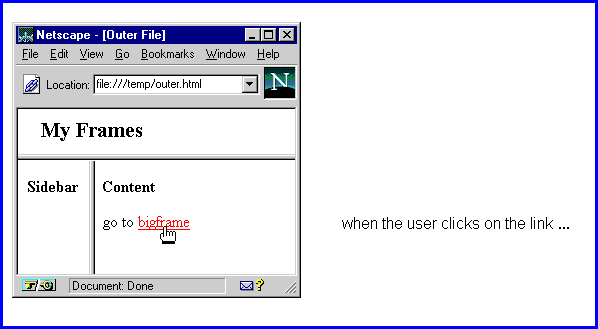 when the user clicks on the link ...