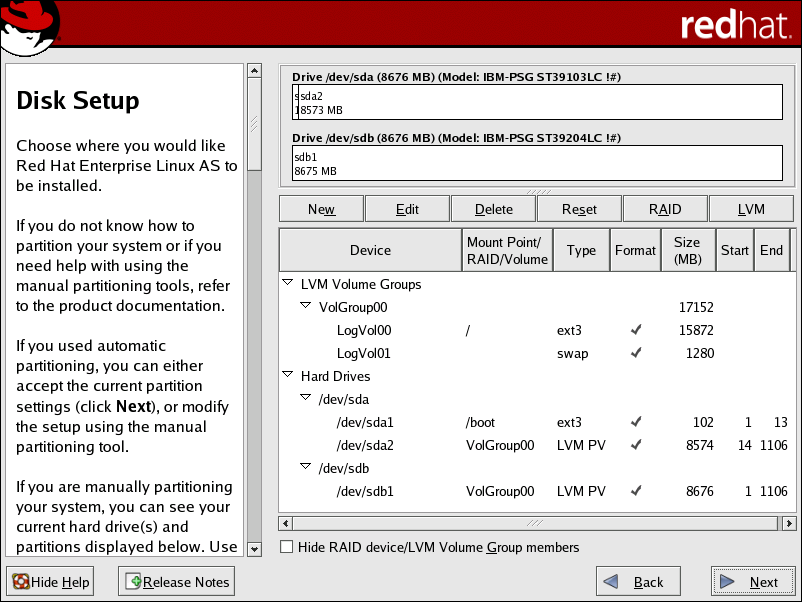 Automatic LVM Configuration With Two SCSI Drives