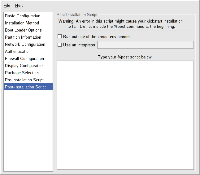 Post-Installation Script