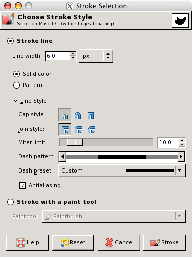The Stroke Path dialog