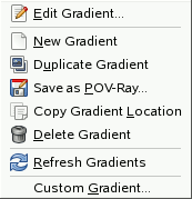The Gradients Menu
