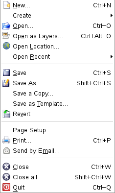 The File menu