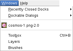 Contents of the Windows Menu
