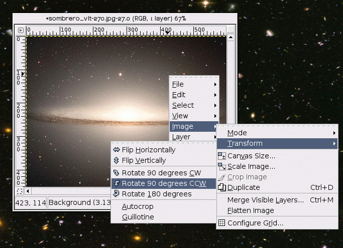 Menu for Rotate An Image