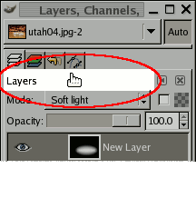 A dockable window, with the drag handle area highlighted