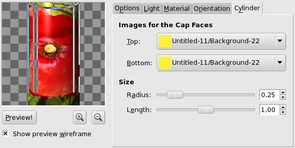 Cylinder tab options