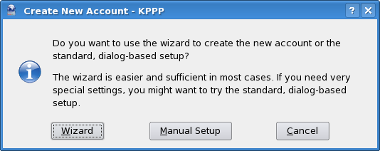 The wizard asks you what you want to
do...