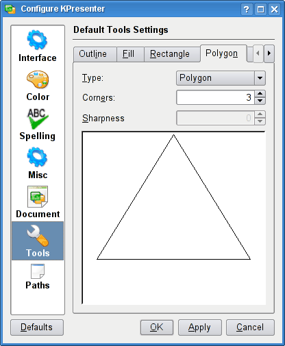 The Polygon tab