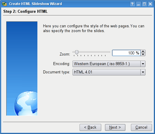 Fill in additional details for your HTML
slideshow