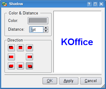 The Shadow
dialog