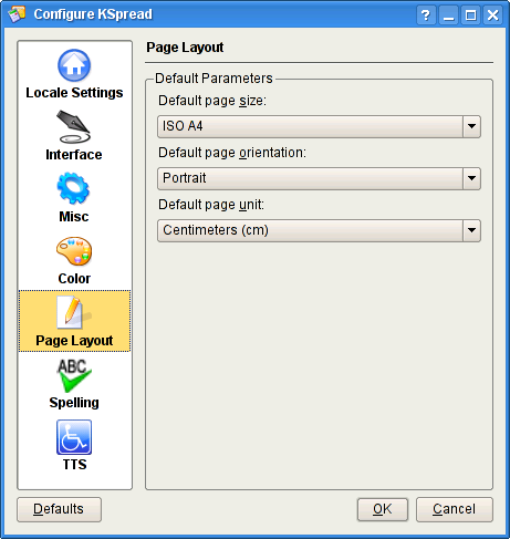 Page Layout Configuration.