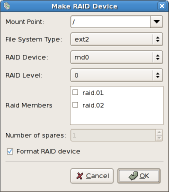 Creating a Software RAID Device